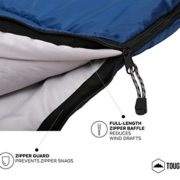 All Season XL Hooded Sleeping Bag with Compression Sack - Perfect for Camping & Backpacking. Temperature Range 32-60°F. Fits Adults up to 6'6. Ripstop Waterproof Shell & High-Loft Fill Construction